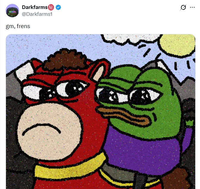 The founder of the popular meme coin BOME has posted a “Crying Horse” meme picture, with the coin’s corresponding wallet address now holding a paper gain of over $100,000. The founder of the popular meme coin BOME has posted a “Crying Horse” meme picture, with the coin’s corresponding wallet address now holding a paper gain of over $100,000.