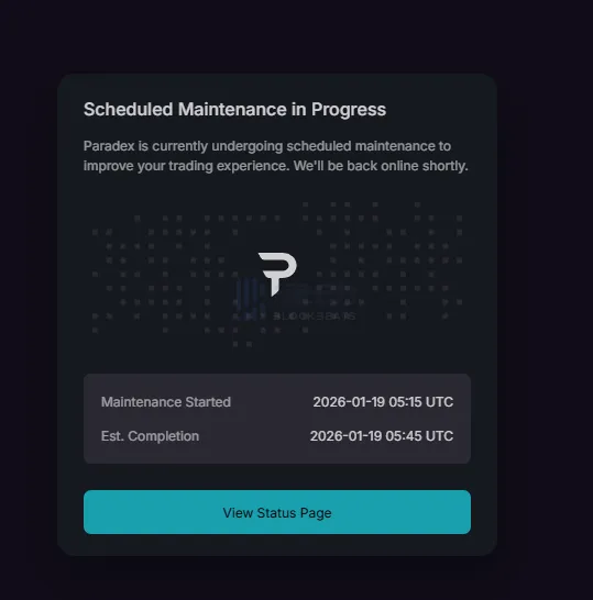 Perpetual DEX Paradex announces temporary maintenance, community rumors of a major protocol vulnerability Perpetual DEX Paradex announces temporary maintenance, community rumors of a major protocol vulnerability
