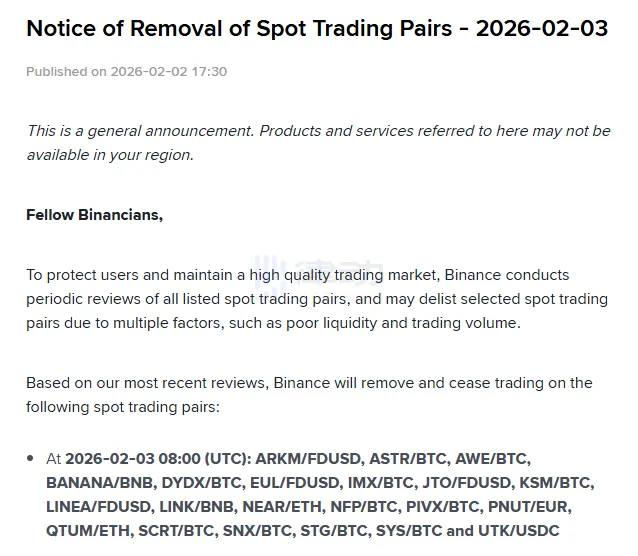 Binance Will Delist ARKM/FDUSD, LINK/BNB, and More Trading Pairs Binance Will Delist ARKM/FDUSD, LINK/BNB, and More Trading Pairs