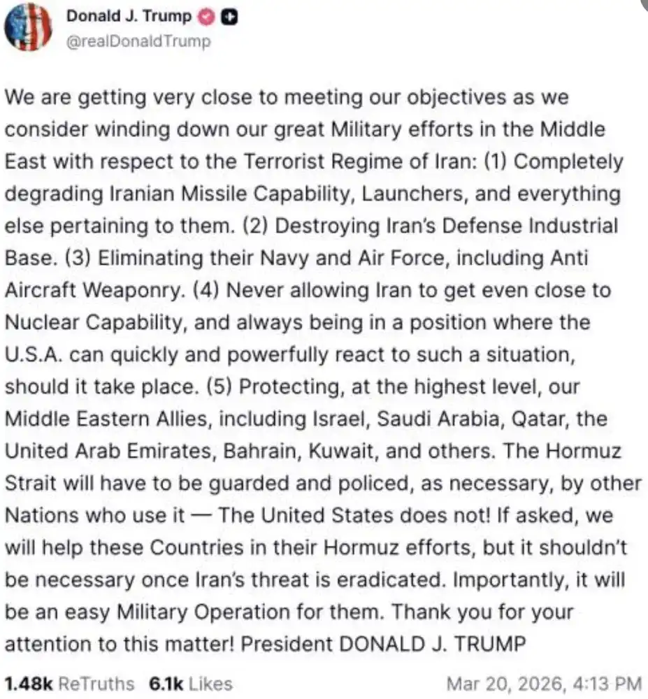 Trump: Considering Gradual De-escalation of Military Action Against Iran Trump: Considering Gradual De-escalation of Military Action Against Iran