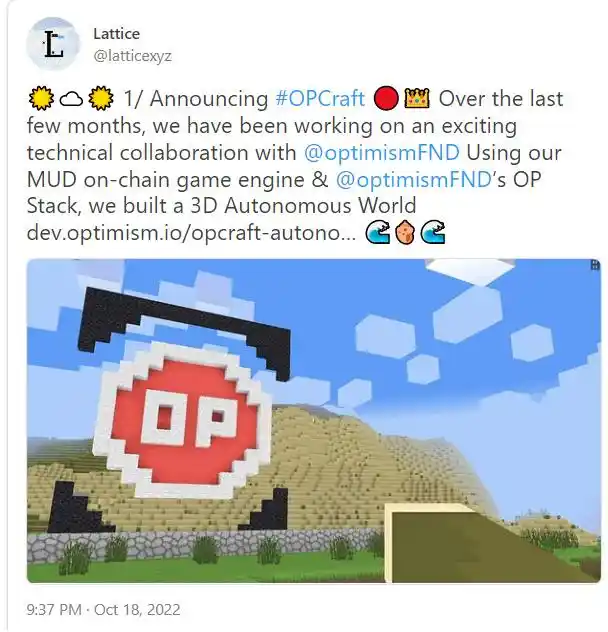 OPCraft: the first one built on Op Stack Application chain game on 