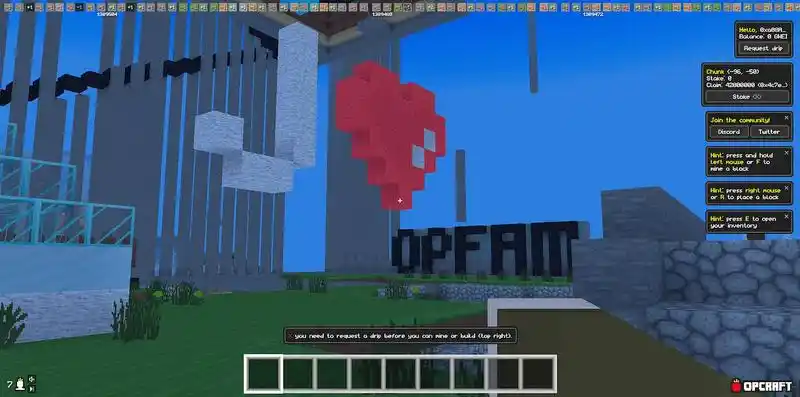 OPCraft: the first one built on Op Stack Application chain game on 