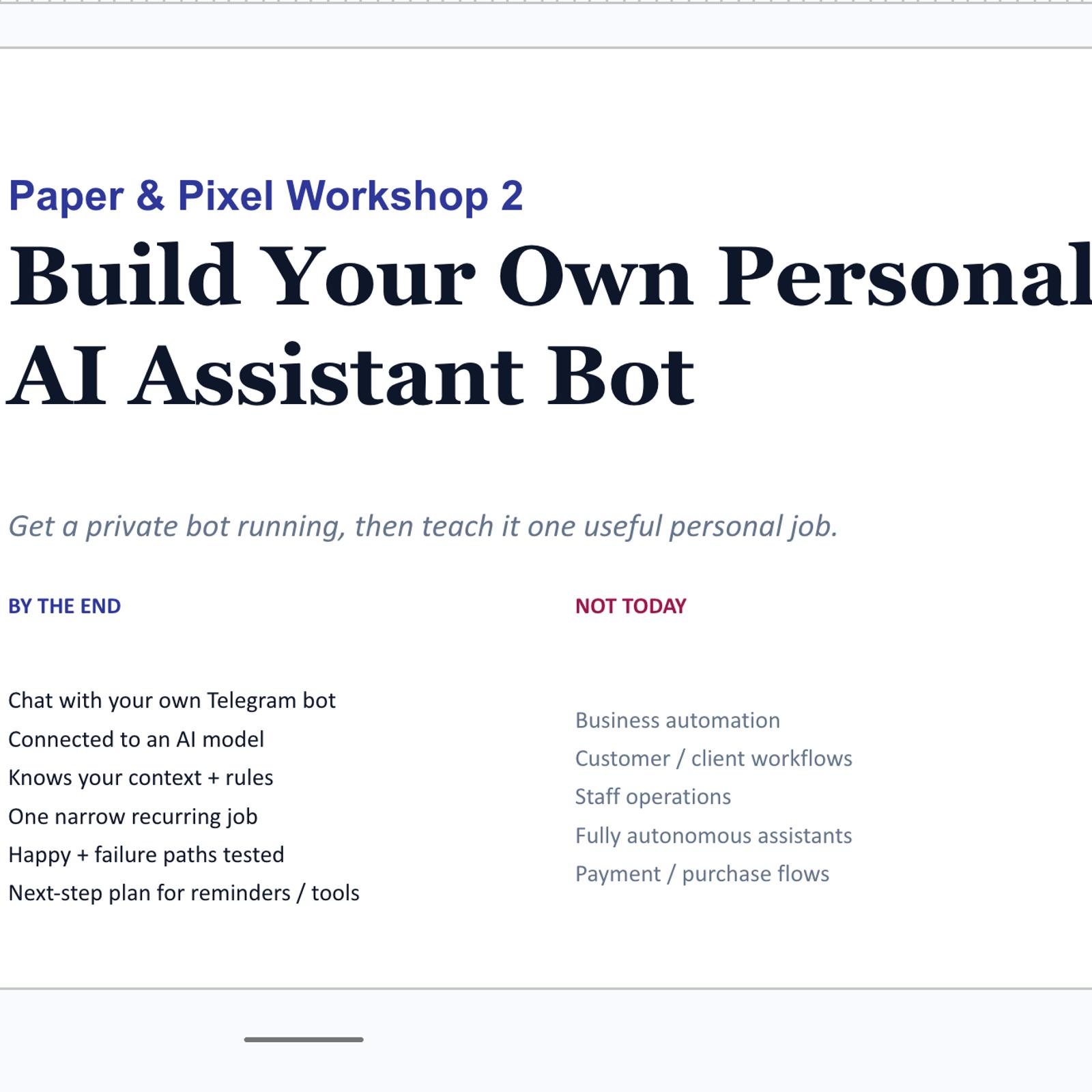 Build Your Own Personal AI Assistant Bot